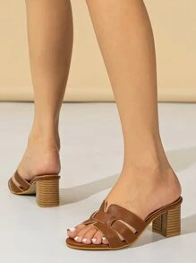 Sandalias altas de tacón cómodo y necesarias para deslizar, apropiadas para Año Nuevo, vacaciones, playa de verano y primavera