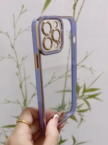 邊框拼接透明手機殼 - 紫色 - 查看 3