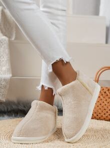 Minimalist Fluffy Slipper Boots - Apricot - View 5