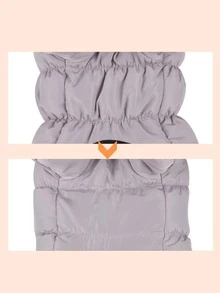 1 pieza Chaqueta para mascotas de dos tonos cálido para perro para temporada de frio - Naranja - Ver 4