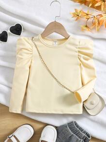 小女童泡泡袖T恤