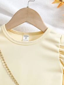 小女童泡泡袖T恤