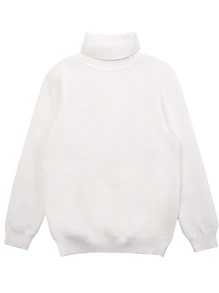 CUNYI Boys 1pc Solid Turtleneck Sweater - White - View 1