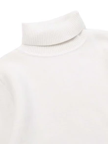 CUNYI Boys 1pc Solid Turtleneck Sweater - White - View 5