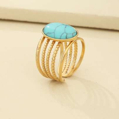 Turquoise Decor Cuff Ring