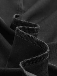 SHEIN MOD Contrast Mesh Ruched Asymmetrical Hem Dress - Black - View 3