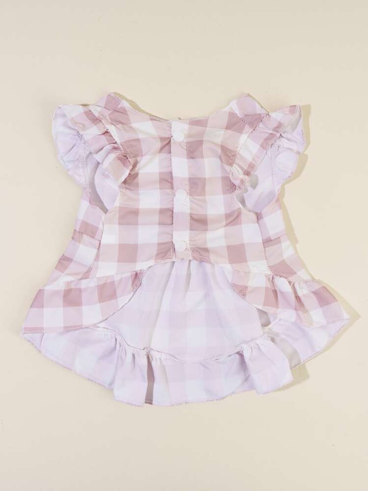 PETSIN 1 pieza Vestido de mascota con estampado de cuadros - Multicolor - Añade 4