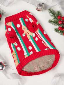 nicovaer Giáng sinh Retro Sọc Người Gingerbread Áo len , Nhiều màu - Nhiều màu - Xem 5