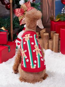nicovaer Giáng sinh Retro Sọc Người Gingerbread Áo len , Nhiều màu - Nhiều màu - Xem 6