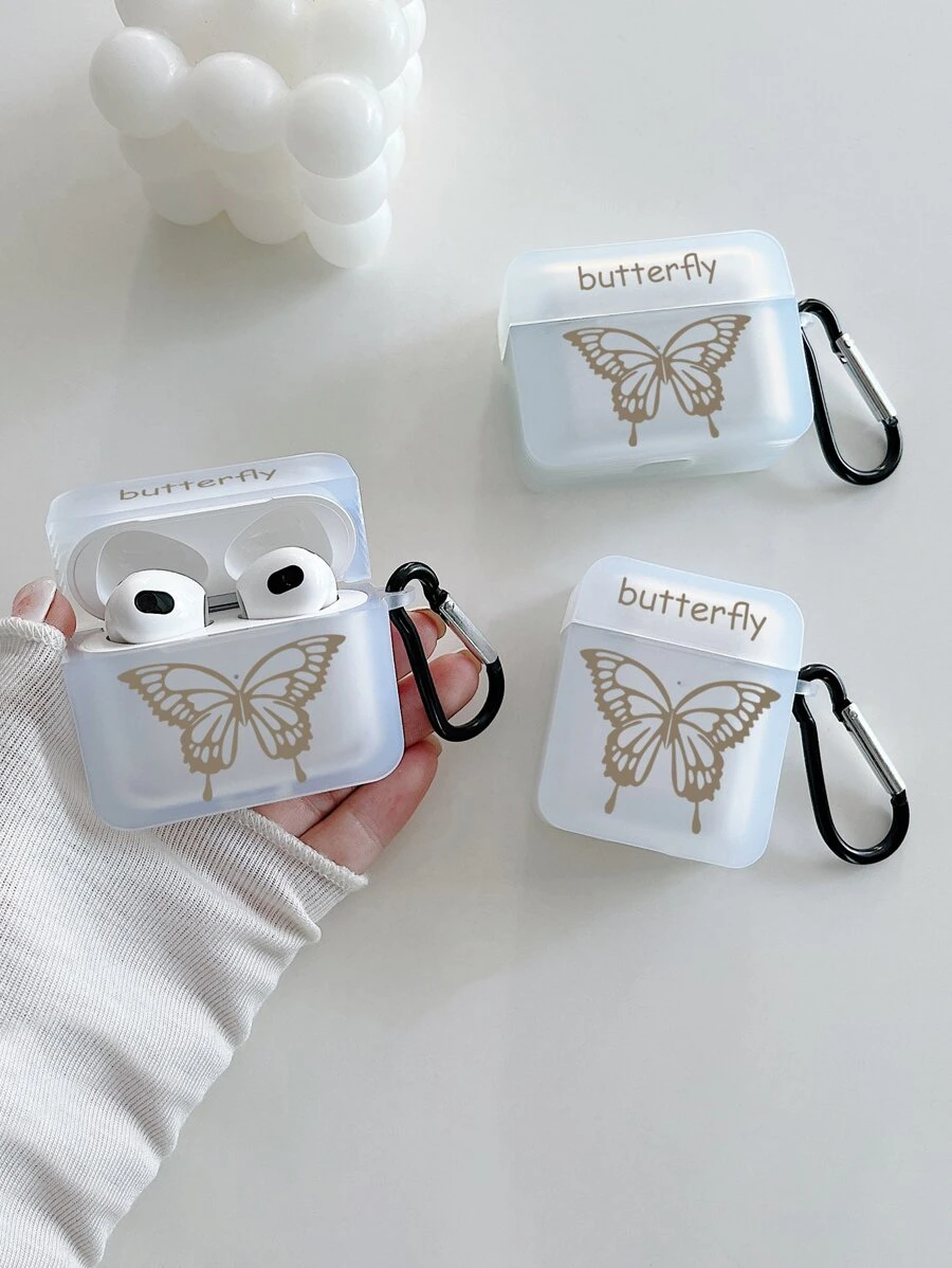Butterfly Print Case Compatible With AirPods - Multicolor - View 1