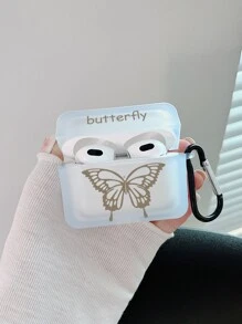 Butterfly Print Case Compatible With AirPods - Multicolor - View 4