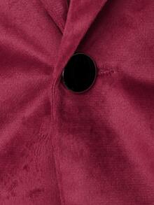 Manfinity Men 1pc Single Button Lapel Collar Blazer - Burgundy - View 6