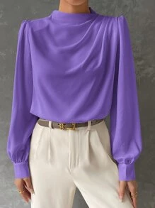 BizChic 燈籠袖前垂褶襯衫工作服