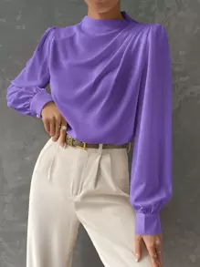 BizChic 燈籠袖前垂褶襯衫工作服