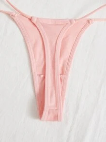 Shein Underwear&Sleepwear Basics 3 paquetes de conjuntos de tangas sexys de color sólido