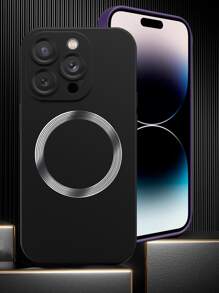 Boyfriend Gifts 1pc Anti-Drop Magnetic Phone Case Compatible With IPhone 15/15Plus/15Pro/15Promax - Black - View 4