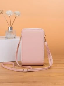 New Fashion Crossbody Bag Double-Layer Mobile Phone Bag Pink Bag Lightweight Modern Business Credit Card ID Card Money Cash Phone Wallet Business Casual Teacher's Day Teacher Gifts Work Business Commute Travel Holiday Office Vacation For Anniversary For For Birthday Gift On Valentine Day For Gift For Lady For Female White-Collar Workers For Women Gift IPhone Bag Pouch Phone - Baby Pink - View 2