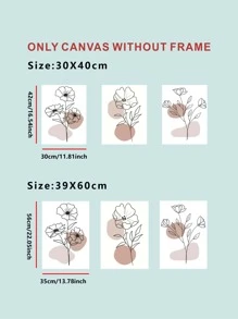 3入組花卉圖案無框畫 - 彩色 - 查看 4