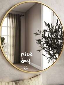 1 Piece, Slogan Mirror Decoration Sticker - White - View 2