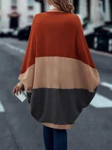 Cut And Sew Batwing Sleeve Coat - Burnt Orange - View 2