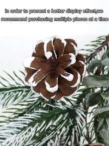 1 pieza Piña realista, hoja de Ginkgo Trident, lágrima de aguja de pino - Plástico duradero, fácil de instalar, adecuado para decoración navideña y estacional del hogar, sala de estar, chimenea, interior y exterior colgante - Multicolor - Ver 4