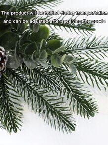1 pieza Piña realista, hoja de Ginkgo Trident, lágrima de aguja de pino - Plástico duradero, fácil de instalar, adecuado para decoración navideña y estacional del hogar, sala de estar, chimenea, interior y exterior colgante - Multicolor - Ver 6