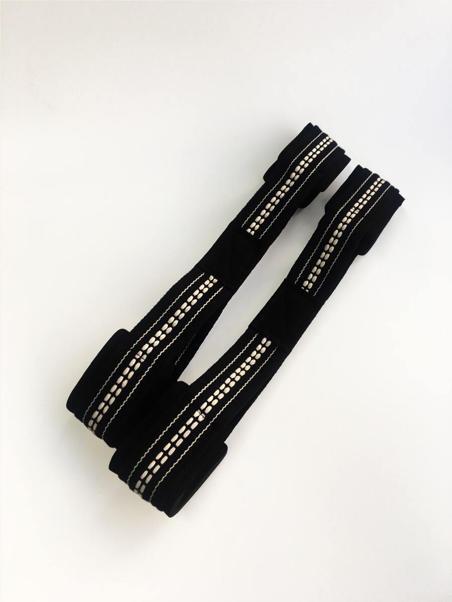 2pcs Barbell Assisted Pull Band - Black and White - View 1