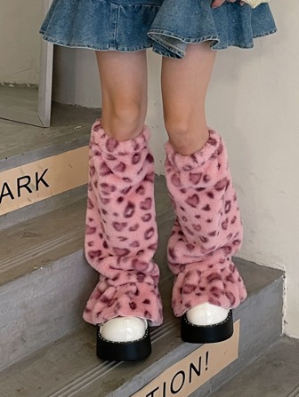 豹紋圖案腿部保暖套