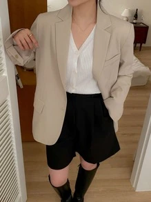 DAZY Solid Wide Leg Shorts - Black - View 8