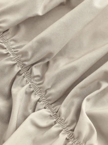 SHEIN ICON Gorpcore Low Rise Drawstring Waist Ruched Pants - Khaki - View 4