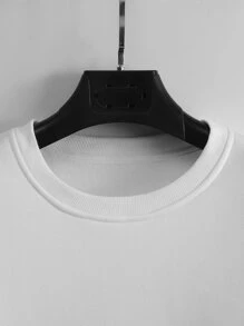 Manfinity Men Slogan Graphic Drop Shoulder Sweatshirt - White - View 7