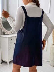 SHEIN LUNE Plus Reflective Pinafore Dress Without Top - Purple - View 2