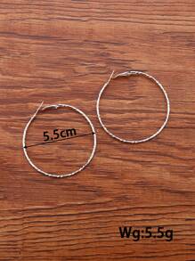 Minimalist Hoop Earrings - Silver - View 3