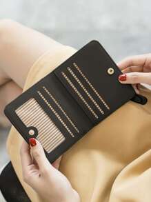 Ví Nữ Thêu Đồ họa Đúng mốt - màu đen - Xem 4