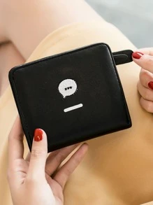 Ví Nữ Thêu Đồ họa Đúng mốt - màu đen - Xem 3