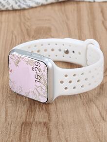 1入組矽膠錶帶適用於Apple Watch - 白色 - 查看 2