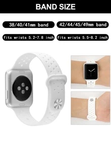 1入組矽膠錶帶適用於Apple Watch - 白色 - 查看 3