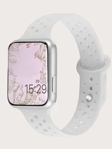 1入組矽膠錶帶適用於Apple Watch - 白色 - 查看 4