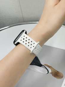 1入組矽膠錶帶適用於Apple Watch - 白色 - 查看 5