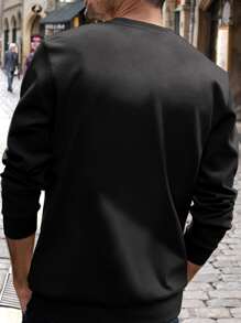 Men Slogan Graphic Sweatshirt - Black - View 2