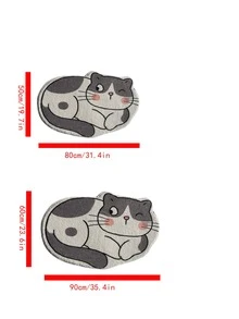 Cartoon Cat Pattern Rug - Multicolor - View 4