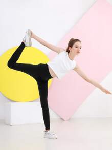 Cô gái Tween Thắt lưng rộng Túi bên cạnh Xà cạp - màu đen - Xem 5