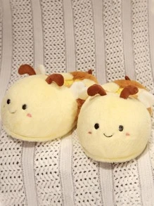 1對可愛蜜蜂拖鞋,毛絨絨室內家居動物拖鞋 - 彩色 - 查看 3