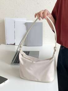 Túi vai màu trơn Có thể điều chỉnh được Đúng mốt - Màu be - Xem 1