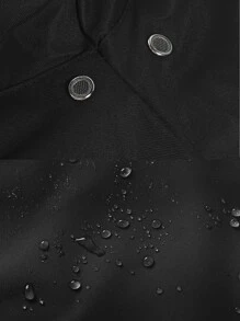 Men Zip Up Slant Pocket Teddy Lined Jacket - Black - View 7