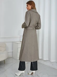 Eilly Bazar 西裝領斜口袋腰帶外套