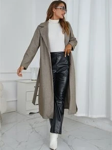 Eilly Bazar 西裝領斜口袋腰帶外套