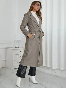 Eilly Bazar 西裝領斜口袋腰帶外套