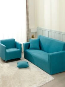 1入組普通沙發套和1入組無填充物靠墊套適用於客廳簡約滌綸沙發套 - 水鴨藍 - 查看 7