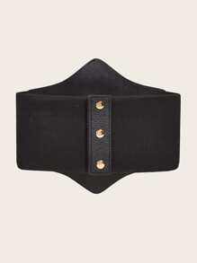 Skull Decor Corset Belt - Black - View 2